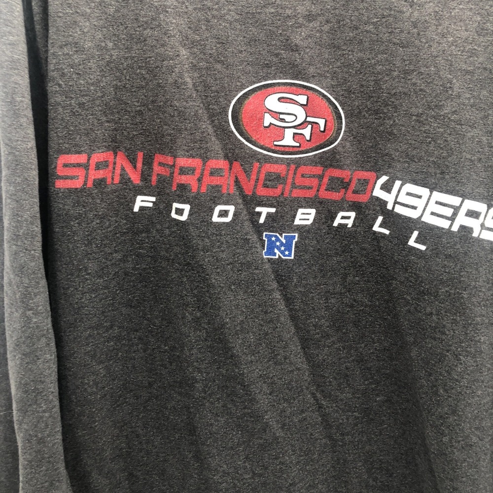 49ers Long Sleeve Shirt San Francisco Size Medium Gray NFC Majestic‎ Cotton Used - Picture 2 of 14